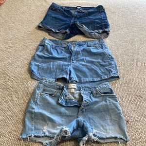 3 pairs denim shorts